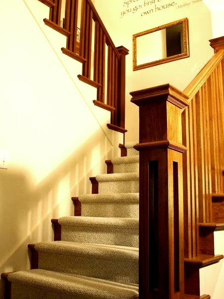 Prairie Style Ranch Remodel Staircase And Railing Detail